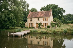 Maison en pierre au bord d'une rivière en Île-de-France, immobilier pas cher près de Paris